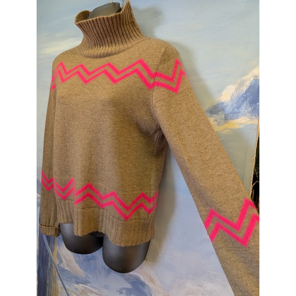 Brodie Fine Cashmere S Chevron Pattern Knit Pullover
